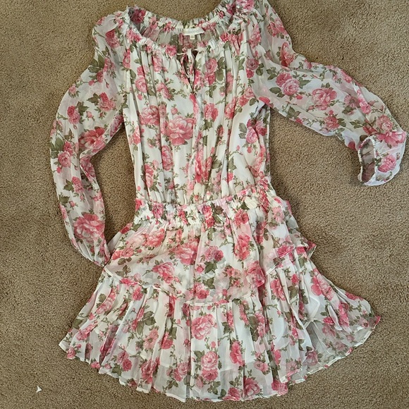 LoveShackFancy Popover Dress in the "Blushing Rose" floral print - Picture 2 of 4